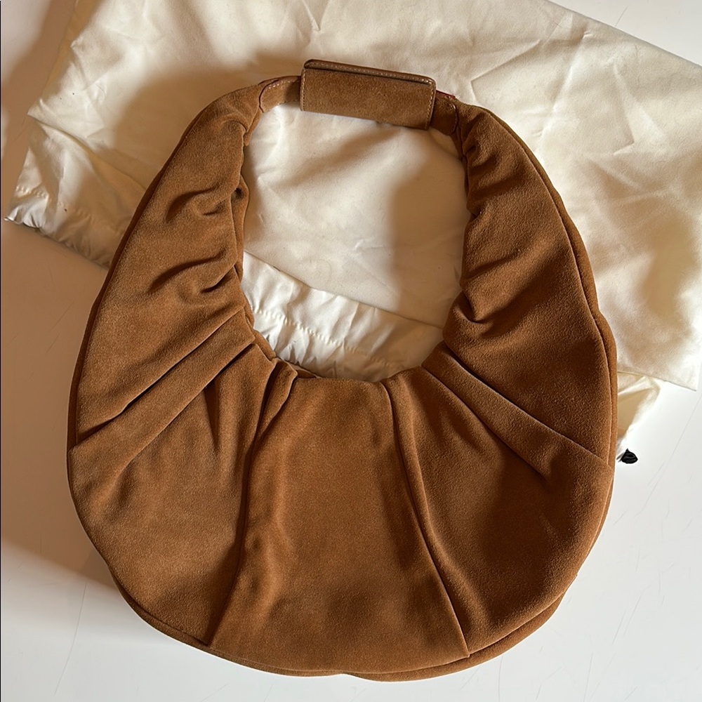 Staud Large chocolate Suede Moon Bag